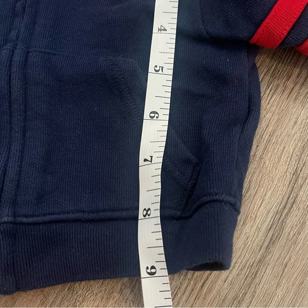 Ralph Lauren Full Zip Up Jacket Baby 3mo Hoodie Red Blue Pony Logo Preppy